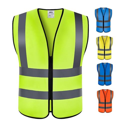 Fashion Reflective Vests, Reflective Clothing, Reflective Jackets for Construction Sites, Building, Traffic,Lemon - image 2