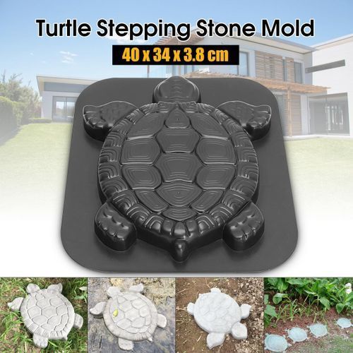 Dyttdg School Supplies Pack Turtle Stepping Stone Concrete Cement Mould ABS Tortoise Garden 44cm Coaster Resin Mold, Size: 44.5x38.5x4, Black