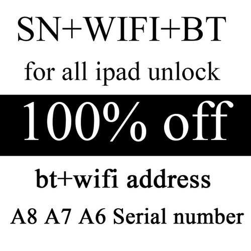 Generic SN Serial Number For IPad Mini 2 3 4 IPadAir 1 2 Ipad 6 7