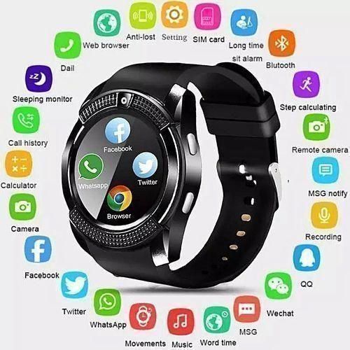 product_image_name-Generic-V8 Smart Mobile Sport Watch With SIM And Memory Card Slot-1