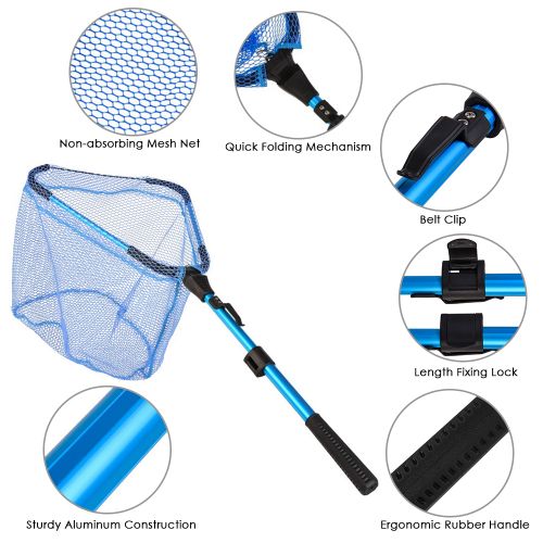 Leo 2 Section Collapsible Fishing Net Telescoping Folding Fish