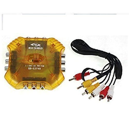Generic 3 Way Audio Video AV Splitter Selector Switch Box