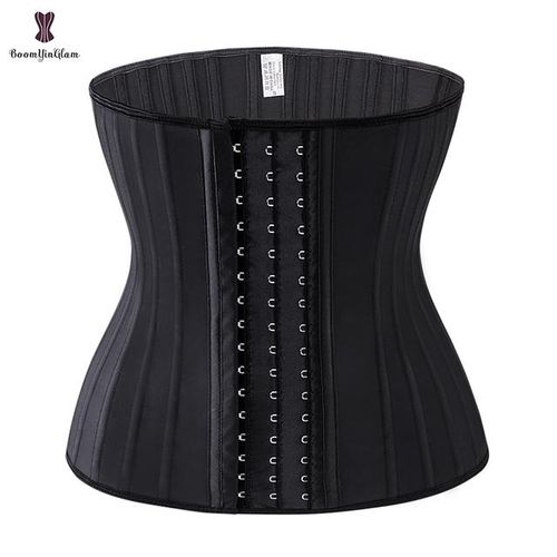 Black Cream 3 Hook And Eye 25 Steel Booned Latex Waist Trainer