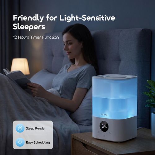 Oraimo Mist-Glow 3.2L Smart Humidifier Clear LED Display Diffuser 7-Color Ambient Light Humidifier OHM-201A White - image 4