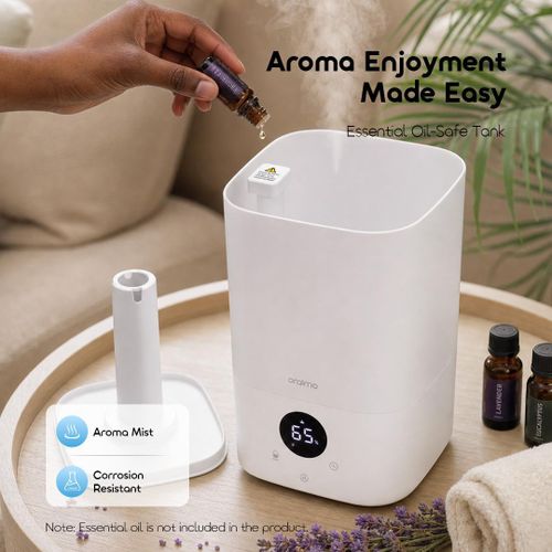 Oraimo Mist-Glow 3.2L Smart Humidifier Clear LED Display Diffuser 7-Color Ambient Light Humidifier OHM-201A White - image 5