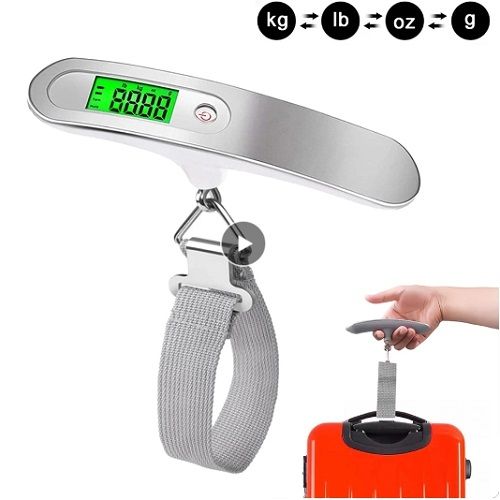 Generic 10g-50kg Portable Digital Luggage Scale LCD Display Travel Hook Hanging  Weight Scale-Silver