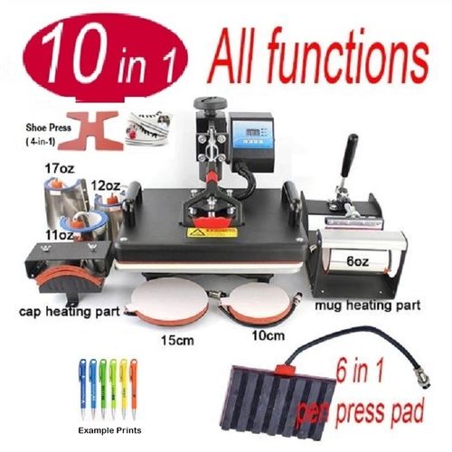 HEAT PRESS TRANSFER MACHINE, 9 IN 1 (2020) MODEL