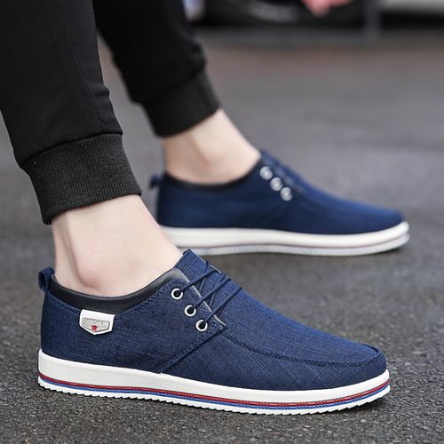 Fashion Mens Canvas Sneakers Casual Low Top Lace Up Canvas Shoes ...