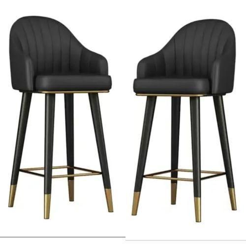 Generic High Quality 4Leg LEATHER Bar Stools(SET OF 2)- BLACK