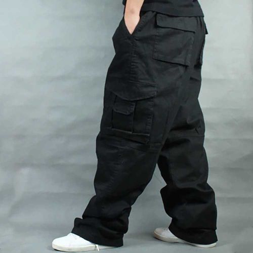 Fashion Wide Leg Hip Hop Pants Men Casual Cotton Harem Cargo Pants ...