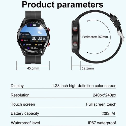 product_image_name-Generic-ECG+PPG Bluetooth Call Smart Watch Men Laser Health Blood Pressure Fitnes Sports Watches-6