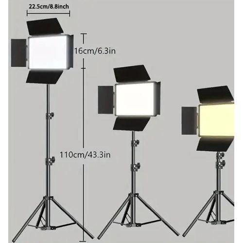 Generic Pro LED 600 Professional Video LED Light Kit with Tripod Stand & Batteries - image 4