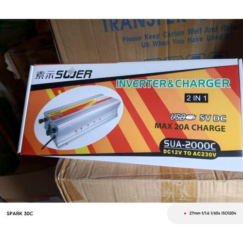 SUOER 2000w Inverter & Charger