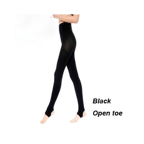 Fashion Women Slim Stockings Therapeutic 20-30 MmHg Rehabilitation 680D  Shaper Leg Thin Compression Tights Lycra Hose Black-Open Toe