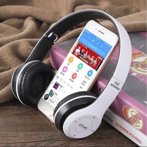 product_image_name-P47-Kids  Bluetooth Headphones, Over Ear Children's Wireless Bluetooth 5.3 Headsets, Built-in Mic, Comfortable Wear & HD Sound, Kids Headphones for Boys Girls School Travel iPad Tablet. (P47) White-2