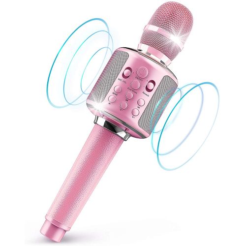 Generic Karaoke Microphone Bluetooth Wireless Mic Portable Singing