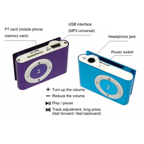 Mini Portable USB MP3 Player Mini Clip MP3 Waterproof Sport