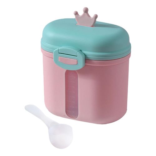 1pc 4 Grid Milk Powder Storage Box, Portable Pink PP Food