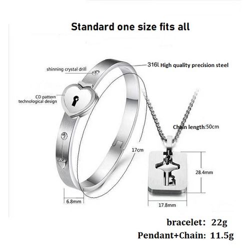 Concentric lock deals key couple bracelet