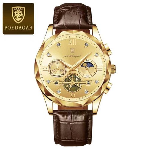 POEDAGAR Super-Premium Leather Chronograph: Absolute Precision Crafted for True Legends