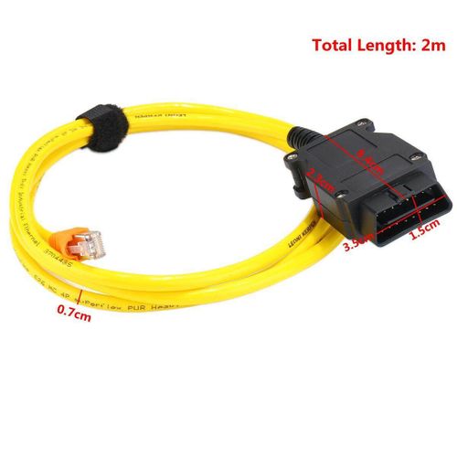  Yellow ENET Coding Cable OBD2 Diagnostic Cable with CD  Replacement for F Series 3 Series 5 Series 7 Series GT X3, OBD to Ethernet,  ENET Interface Cable : Automotive