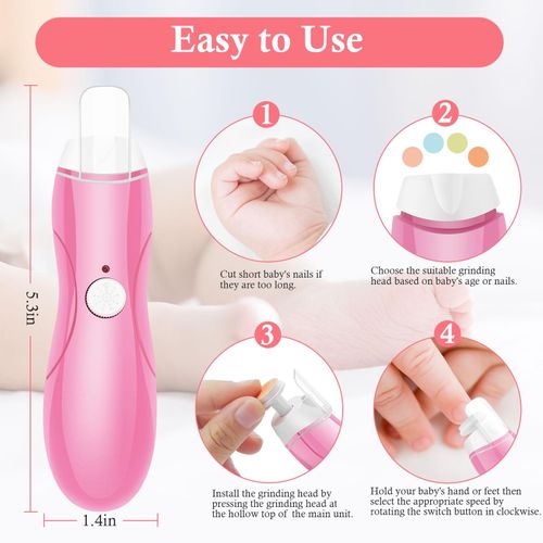 Electric Baby Nail Trimmer Polisher With Led Light, Home Use Toenail  Fingernail Clippers, Baby Nail File And Safe Nail Cutter Baby Shower Gift  For Newborn, Infant, Toddler, Women And Seniors(Adults) | SHEIN