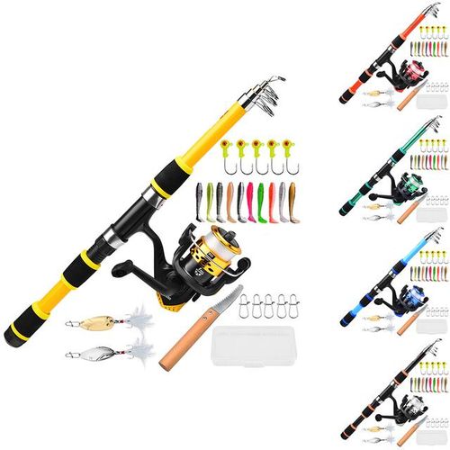 Generic 1.8m Telescopic Fishing Pole Reel Combo Portable Fishing Set For  Beginners Kids Freshwater Saltwater Ice Fishing Dropship