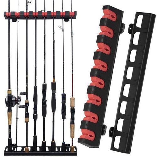 Generic Thkfish Fishing 8-Rod Rack Fishing Pole Holder Vertical/horizontal Rod  Holders Wall Mount Modular For Fishing Rod Storage