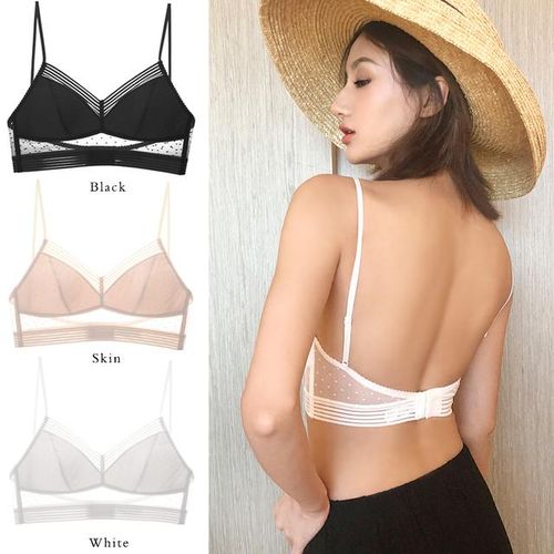 Sexy Backless Bra U Low Back Bralette Invisible Halter Bra for Low Neck  Dress
