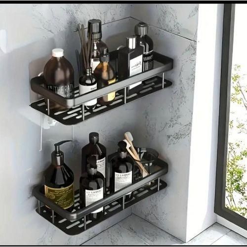 Generic Bathroom wall rack black