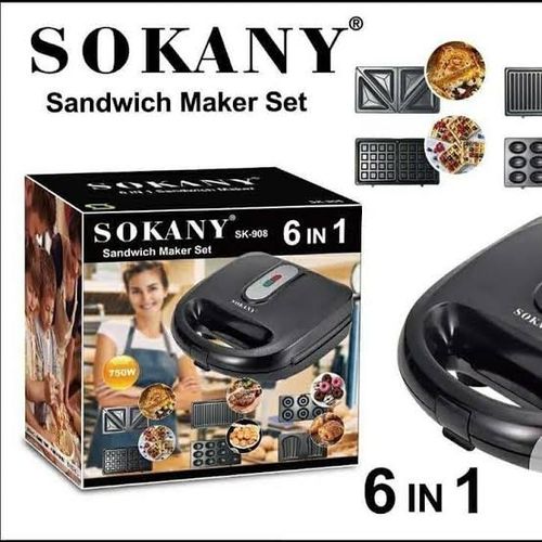 Sokany 6-in-1 Waffle Maker, Grill, Toaster, Sandwich Maker