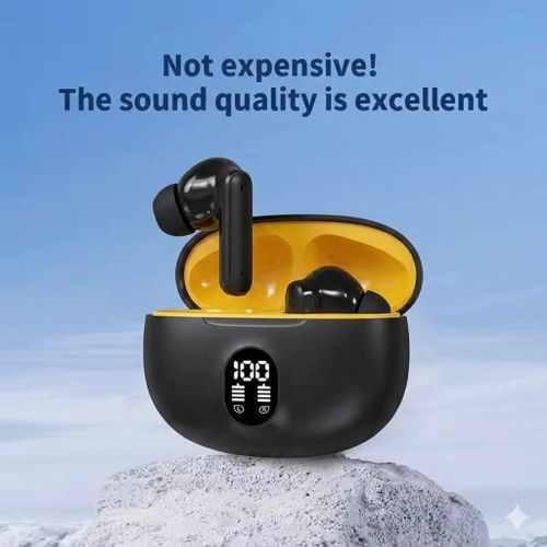Winwolf TWS Wireless Earbuds Bluetooth 5.3 Headphones with LED Display, Low Latency Gaming & Touch Control - Black - image 4