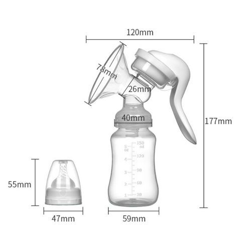 product_image_name-Generic-150ML 2 In 1 Massage Manual Breast Pump/Nursing Mother Breast Milk Pump-3