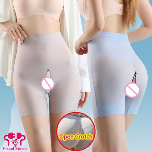 Generic Woman Open Crotch Pants Double Hidden Zippers Body Shaper