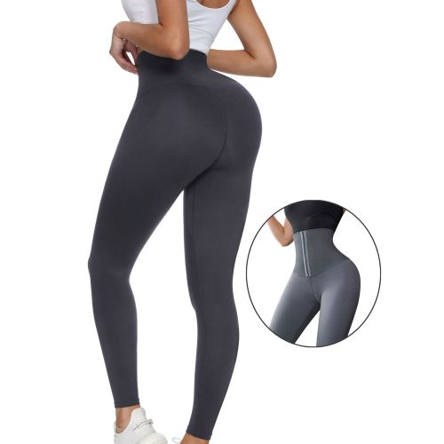 Fashion (NB547-Grey)Velssut High Waisted Tummy Control Leggings For Women Slimming  Yoga Pants With Waist Trainer Weight Loss Sauna Sweat Body Shaper BEA