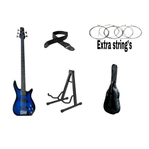Generic 5 String Bass guitar with Extra String, Stand,Bag and Belt