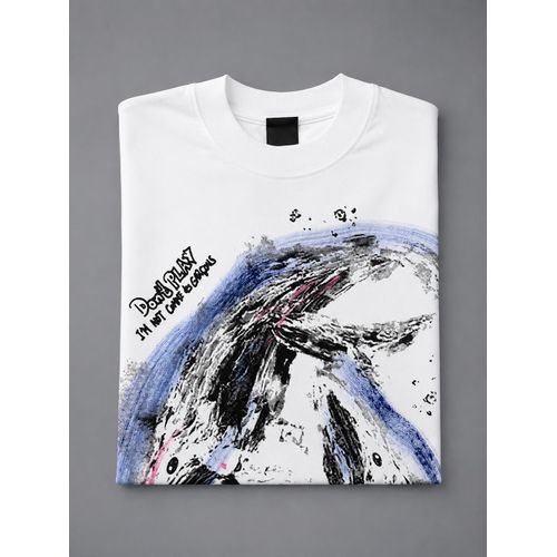 Fashion WHITE ABSTRACT GRAPHIC OVERSIZED TEE