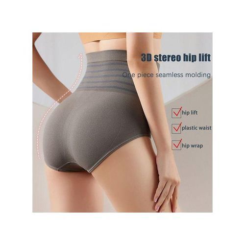 Fashion Women's High Waist Shapewear Panties-Khaki