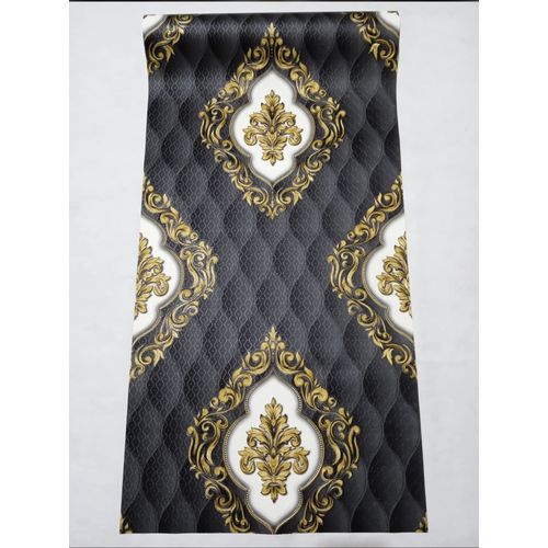 A&S Lv Inspired 3d Wallpaper - Black/yellow Gold - 5.3 Sqm