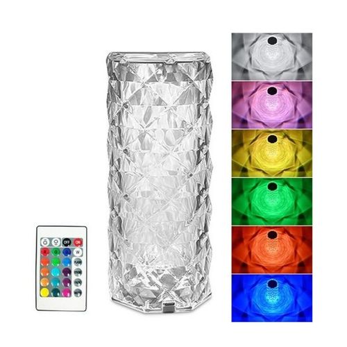 LED Crystal Table Lamp Rose Light Projector 3/16 Colors Touch Night Light  Romantic Diamond Atmosphere Light USB Home Bar Decor