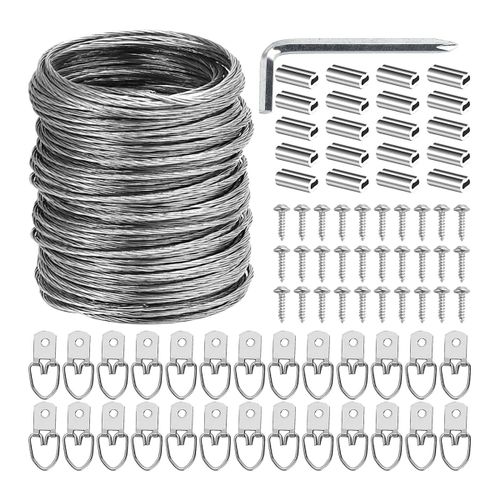 Generic 100 Pcs Picture Hanging Wire Kit, 100 Feet Heavy Duty