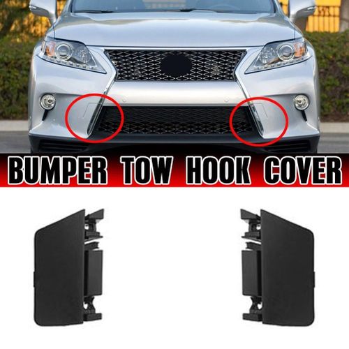 1pair Car Front Bumper Tow Hook Cover Cap Towing Hole Lid Trailer Trim Cap  For Highlander 2011 2012 Wyelv