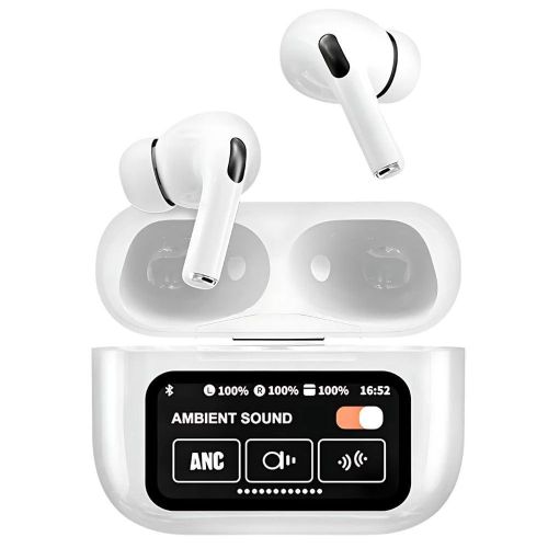 Generic A9 Pro ANC/ENC Double Dark Noise Reduction Touch Control Screen Touch Display Control Case AirPods - image 2