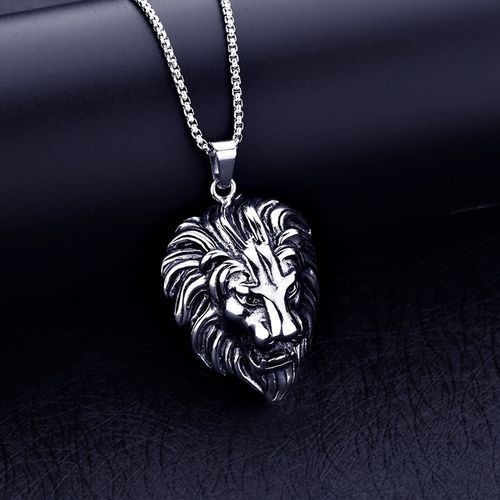 Vera Wang Men 1/3 CT. T.W. Black Diamond Lion Head Medallion Pendant in  Sterling Silver | Zales