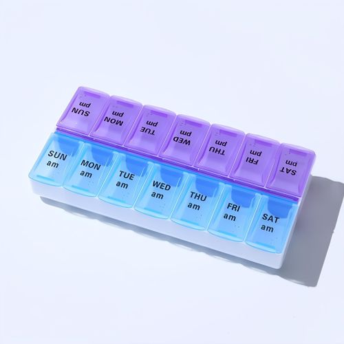 product_image_name-Generic-1pc 14 Grids 7 Days Weekly Pill Case Medicine Tablet Dispenser Organizer Pill Box Splitters Pill Storage Container-8