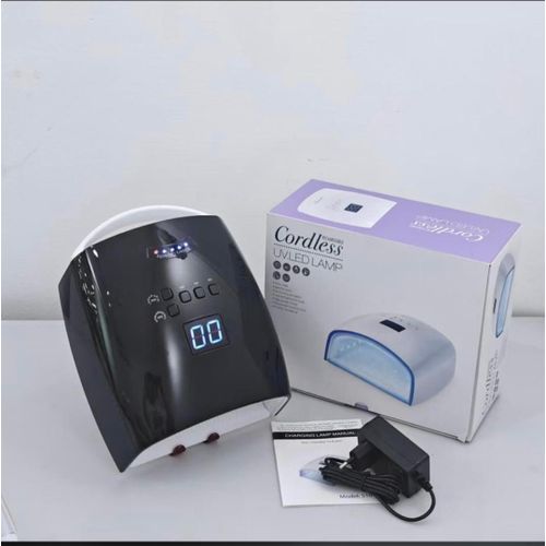 Generic Cordless Rechargeable UV LED Nail Lamp – Professional Gel Nail Dryer with LED Timer Display - Black
