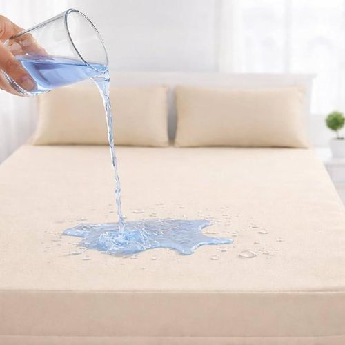 Genera Biege fitted elastic waterproof mattress protector
