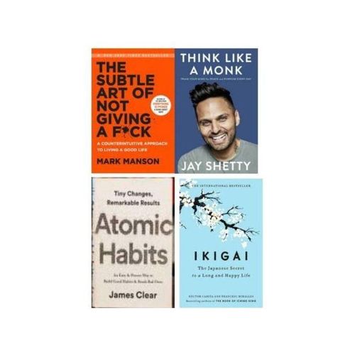 product_image_name-Jumia Books-4 BOOK SET Ikigai + Think Like A Monk+ Atomic Habits +The Subtle Art -1
