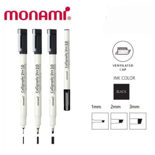 Monami Water base Calligraphy pen 1.0 Black Ink - image 2