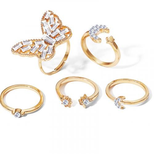 Buy Simple Modern Stone Heart Design Ring Gold Plated Finger Ring for Girls